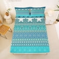 thumbnail image 5 of jejeloiu Ancient Border Queen Sheets For Men Women,Coastal Print Queen Sheet Sets,Teal Blue,4 Pieces,1 Flat Sheet, 1 Fitted Sheet and 2 Pillowcases, 5 of 6