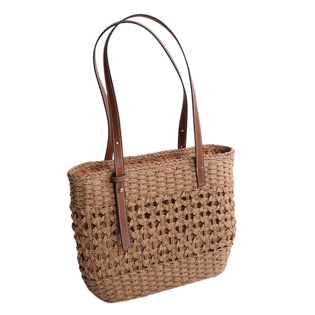 Bolso de moda Bolso de hombro Bolso tejido de mujer Gran capacidad Casual Lady Tote para fiesta, playa, vacaciones, vacaciones