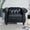 Black Sofa, variant on 84.65'' Velvet Chesterfield Chair, Mid-Century Modern Three People Sofa Chair with Button Tufted Backrest and Nailhead Decor,Tufted Upholstered Rolled Armchair for Home Bedroom Reading Room,Gray