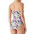 thumbnail image 3 of RELLECIGA Women's Tummy Control Swimwear Strapless One Piece Swimsuit Ruched Padded Bathing Suits, 3 of 5