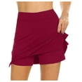 thumbnail image 3 of Abcnature Plus Size Shorts, Womens Athletic Shorts, Women Active Performance Skort Lightweight Skirt For Running Tennis Golf Sport, Comfy Beach Shorts, Yoga Pants, Cycling Sport Shorts Red XXL, 3 of 5