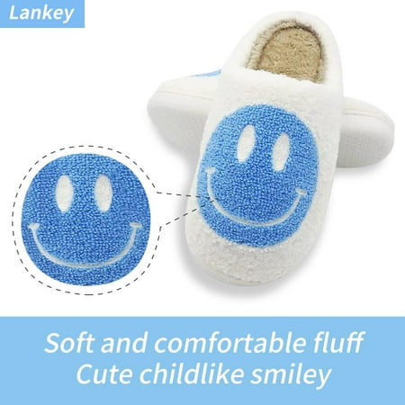 

Cartoon Slippers Fuzzy Cute Shoes Warm Indoor Smiley Face Slippers for Women Men