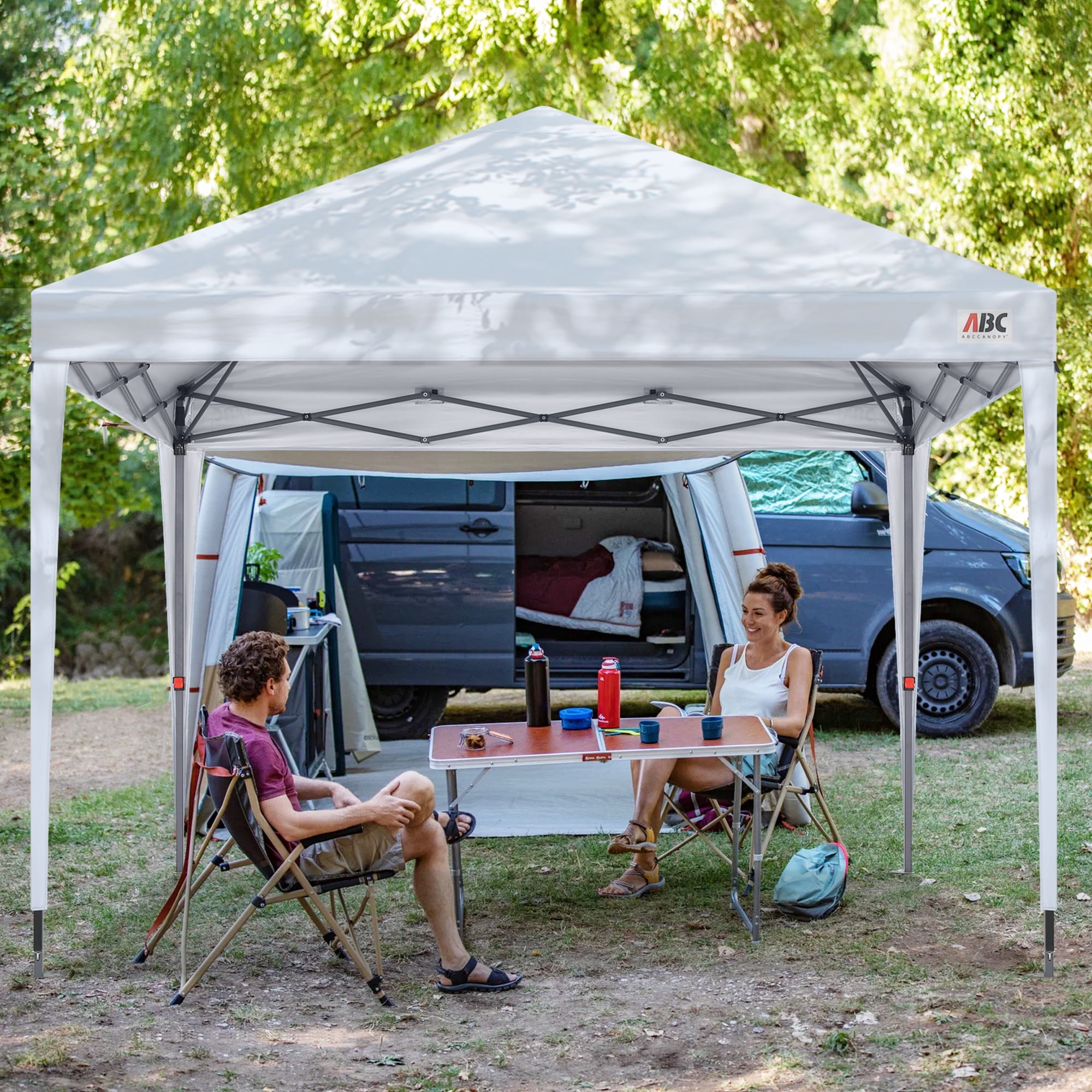 ABCCANOPY 10'x10' White Pop Up Canopy Tent, Adjustable Shade