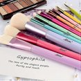 thumbnail image 3 of Makeup Brushes 10-Pieces Colorful Wood Handles Synthetic Hairs Makeup Brush Set with Cosmetic Brush Holder, 3 of 4