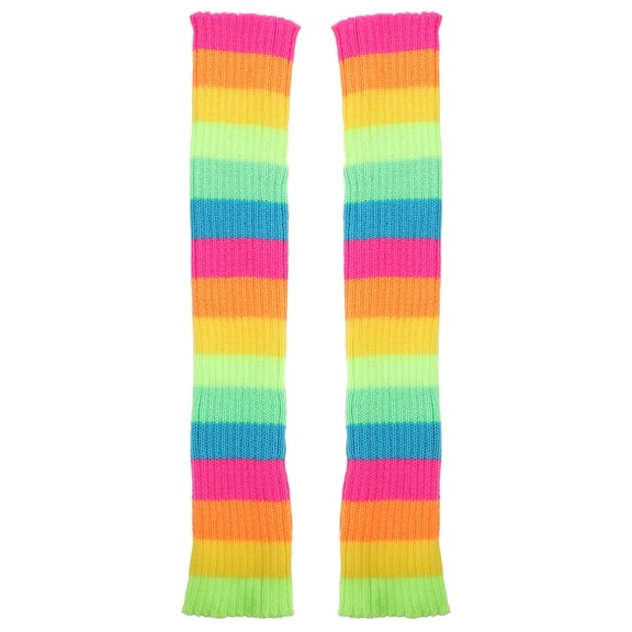 KONTONTY 1 Pair Warm Multi-Color Knitted Leg Warmer Socks for Winter Dance, Cozy Stretchy Leg Warmers Sleeve