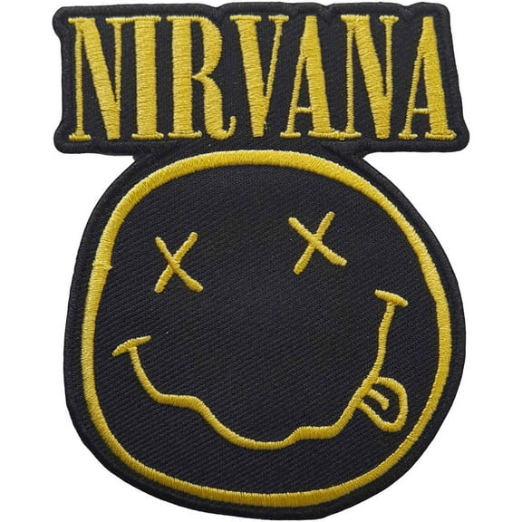 Men's Nirvana Logo & Smiley Woven Patch