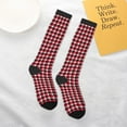 thumbnail image 5 of Knee High Socks for Men and Women, red black buffalo plaid Althletic Compression Socks, Support Long Tube Socks for Outdoor Sport, Calf Socks, High Stockings for Women Men, 5 of 7