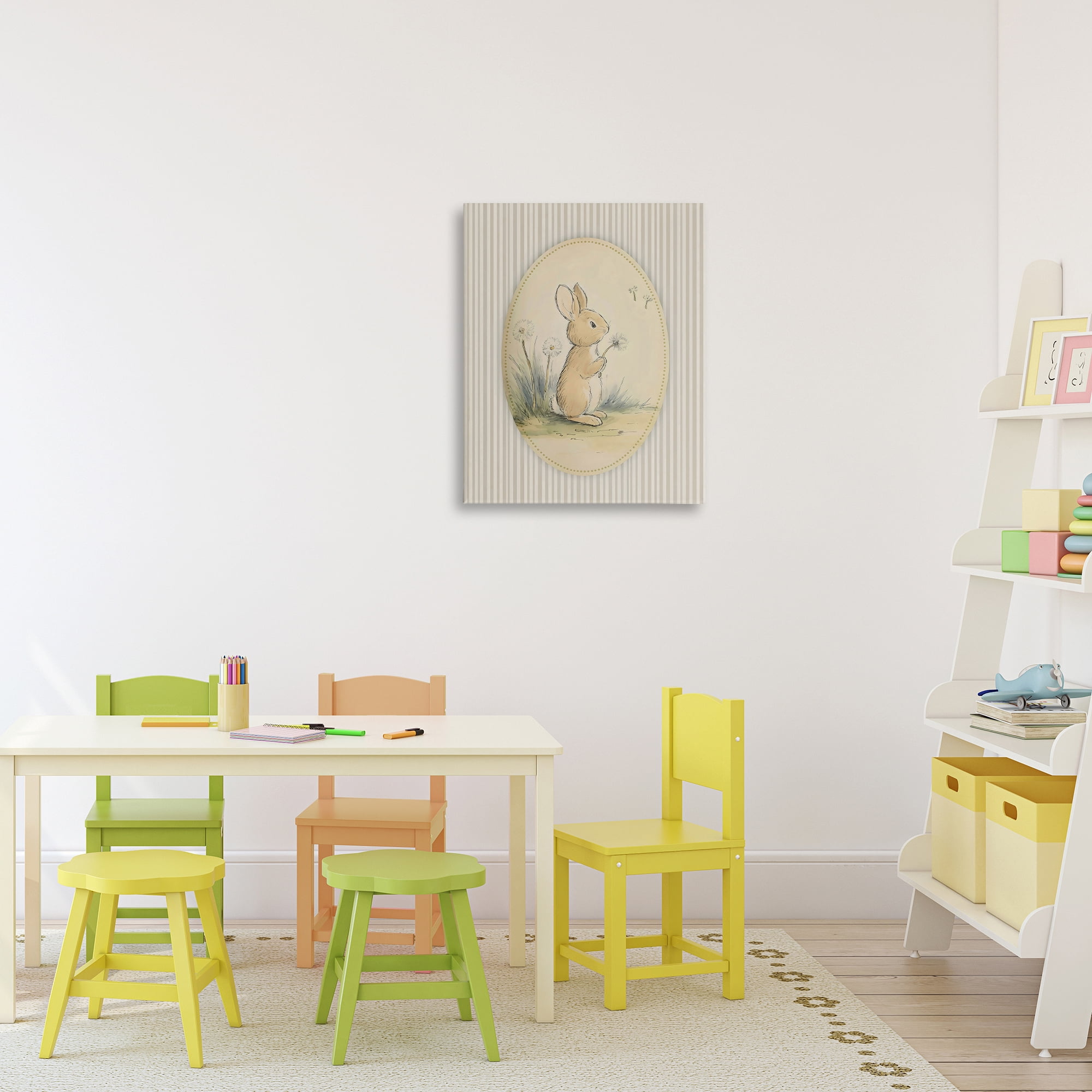 Stupell Industries Baby Bunny in Dandelions Canvas Wall Art, design by Arlington Prints