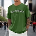 thumbnail image 2 of Men's Summer Crew Neck Short Sleeve Oversized T Shirt City Print, Loose Casual, Polyester/Spandex, Multiple Sizes, Washable, 2 of 4