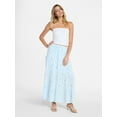 thumbnail image 2 of No Boundaries Side Tie Tiered Maxi Skirt, Women's and Women's Plus Sizes XXS-4X, 2 of 5