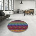 thumbnail image 3 of Ahgly Company Indoor Square Patterned Plum Purple Abstract Area Rugs, 6' Square, 3 of 6