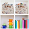 thumbnail image 6 of Yayeee Canvas Storage Basket with Handles for Shelves Fabric Bins Closet Organizer, Orange Watercolor Seashells, 6 of 8