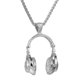 thumbnail image 1 of Guardurnaity DJ Música Auriculares Colgante Collar Cuello largo Cadena Hombres Mujeres Hip Hop Rock Ropa, zapatos y accesorios Miscelánea Plata, 1 of 6
