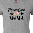 thumbnail image 4 of Inktastic Maine Coon Mama with Flowers and Arrow Women's T-Shirt, 4 of 5