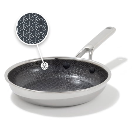 OXO Trident 8" Hybrid Non-Stick Stainless Steel Fry Pan, Toxin-Free, Dishwasher Safe, Silver