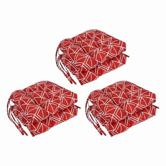 16-inch Spun Polyester Outdoor U-shaped Tufted Chair Cushions (Set of 6) 916X16US-T-6CH-OD-227