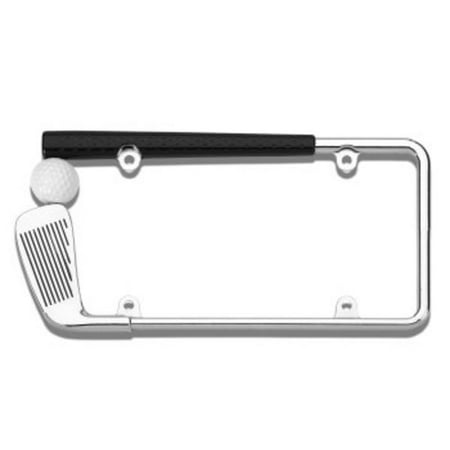 Club Car Diamond Plate - Golf Club License Plate Frame with Caps