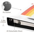 thumbnail image 3 of FORMRS 3 Ring Photo Album 4"x6" Self Adhesive Large Capacity PU Leather Cover, Black Cat Rainbow, 3 of 8