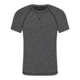 thumbnail image 3 of Men's European Color Blocked Fitness Short Sleeve T-Shirt - Casual Loose Round Neck Sports Base Shirt, 3 of 4