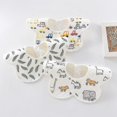 thumbnail image 5 of Baberos de pétalos para bebé, algodón multicolor giratorio de 360 ​​grados, pingüino, 3 uds., 5 of 5