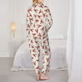 thumbnail image 3 of Pajamas for Women Sets, lobster Lounge Sets Long Sleeve Button Down Night Shirts Sleepwear Pjs, 3 of 6