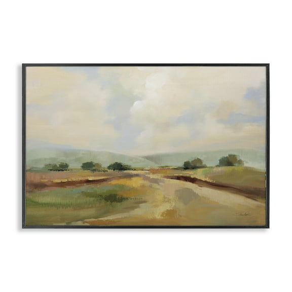 Stupell Industries Solitary Rural Landscape Landscape & Nature Painting Black Framed Art Print Wall Art, 18 x 12
