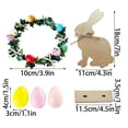 thumbnail image 3 of AZXY Easter Decorations, DIY Wooden Bunny Figurine with Wreath & Easter Eggs Set, Glittered Tabletop Centerpiece for Home Office Indoor Party, Festive Holiday Gift for Kids & Spring Decor, 3 of 7