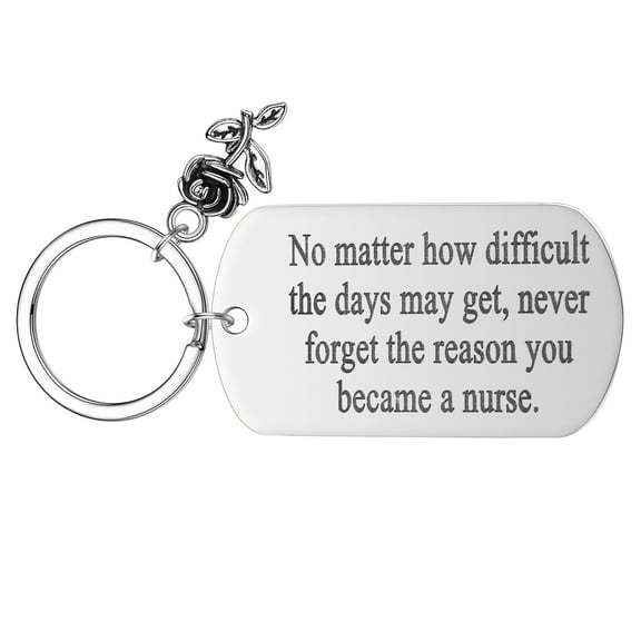 No Matter How Difficult The Days May Get,Never Forget The Reason You Became A Nurse Keychain Inspirational Key Chains Gift