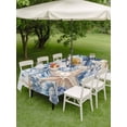 thumbnail image 4 of Outdoor Tablecloth with Umbrella Hole for Patio/Picnic/Party/Camping, Blue Starfish Coastal Waterproof Table Cloth Rectangle Table Cover Washable, Eucalyptus Summer Nautical Shell (60"x 84"), 4 of 8