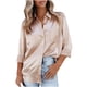 thumbnail image 2 of Puntoco Mujeres Suelto Casual Manga Larga Sólido Turn Down Collar Casual Blusa Camiseta tops Puntoco Puntoco-5822, 2 of 9