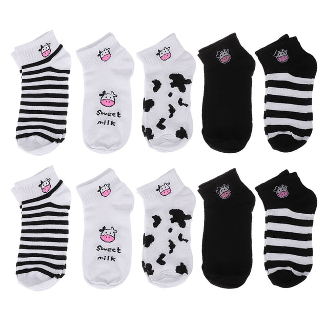 2 pares de calcetines con estampado de vaca, calcetines cortos con estampado de vaca, calcetines tobilleros, calcetines de dibujos animados