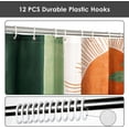 thumbnail image 6 of Mid Century Abstract Boho Aesthetic Shower Curtain Set, Green Nature Leaf Sun Modern Minimalist Home Bathroom Curtain Decor with 12 Hooks 84 Inch Wide * 72 Inch High, 6 of 6