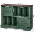 thumbnail image 2 of LELELINKY Large Record Player Stand Holds 450 Albums, 39" Farmhouse Wood Storage Cabinet with Barn Doors for Living Room, Green, 2 of 8