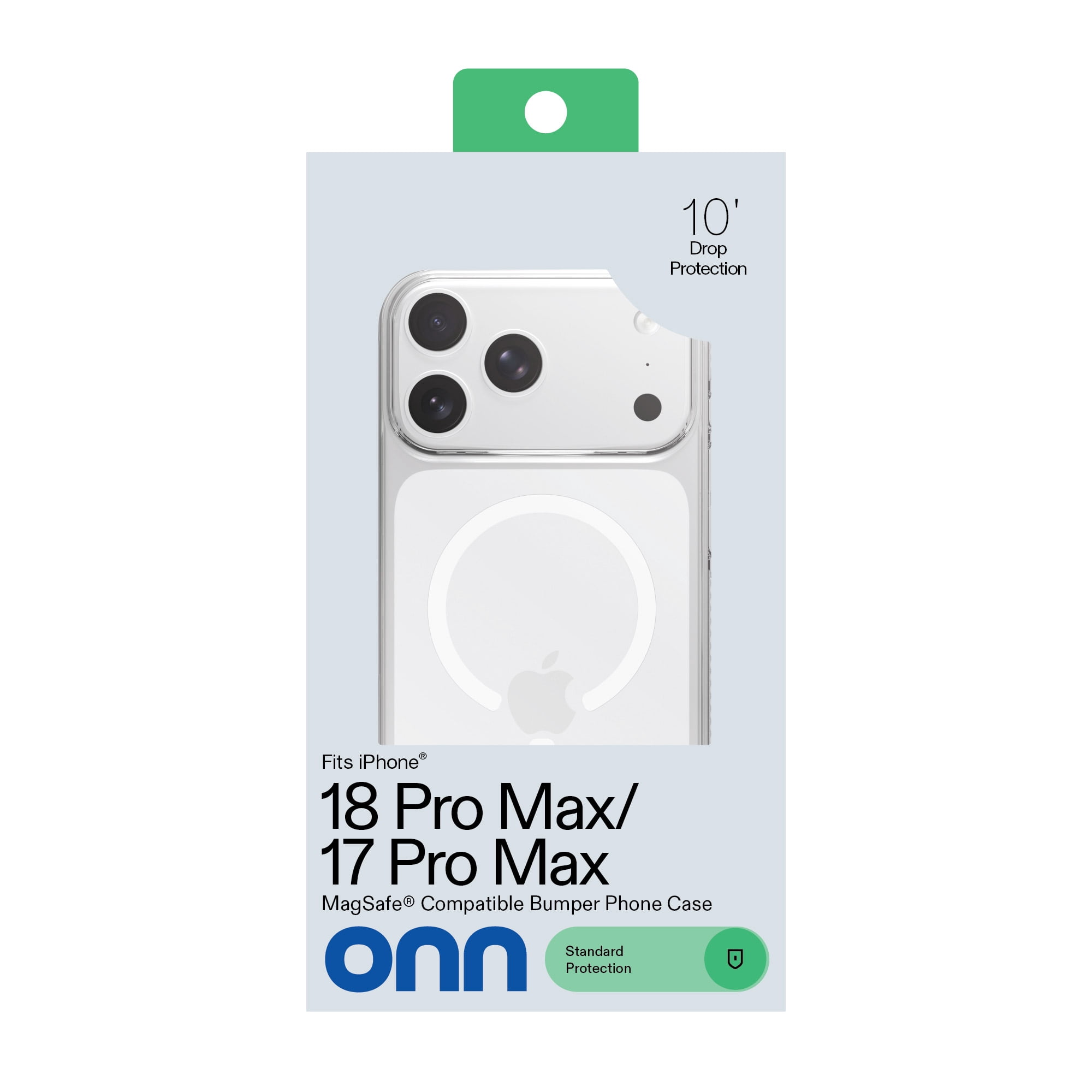 onn Impact Phone Case for iPhone 18 Pro Max / 17 Pro Max, MagSafe Compatible, Enhanced Bumper Design - Clear