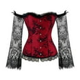 thumbnail image 1 of Corsets pour Femmes Bustier Gothique Aguichant avec Bretelles - Rouge, 1 of 6