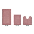 thumbnail image 2 of Better Trends 3 Piece Premium Bathroom Rug Set 100% Cotton Soft Tufted Bath Mat Water absorbent Reversible U shape Toilet Bath Rug Perfect for Bathroom, Shower and Bathtub Use, Pink - Edge Collection, 2 of 2