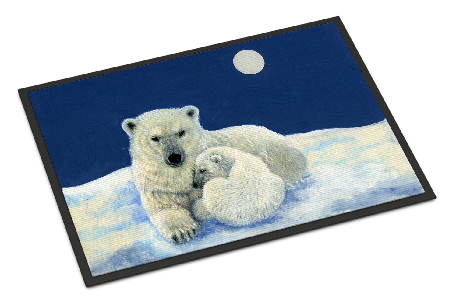 24x16" Night Polar Bear Non-Slip Bathroom Xmas Decor Carpet Bath Mat Rug Carpet 