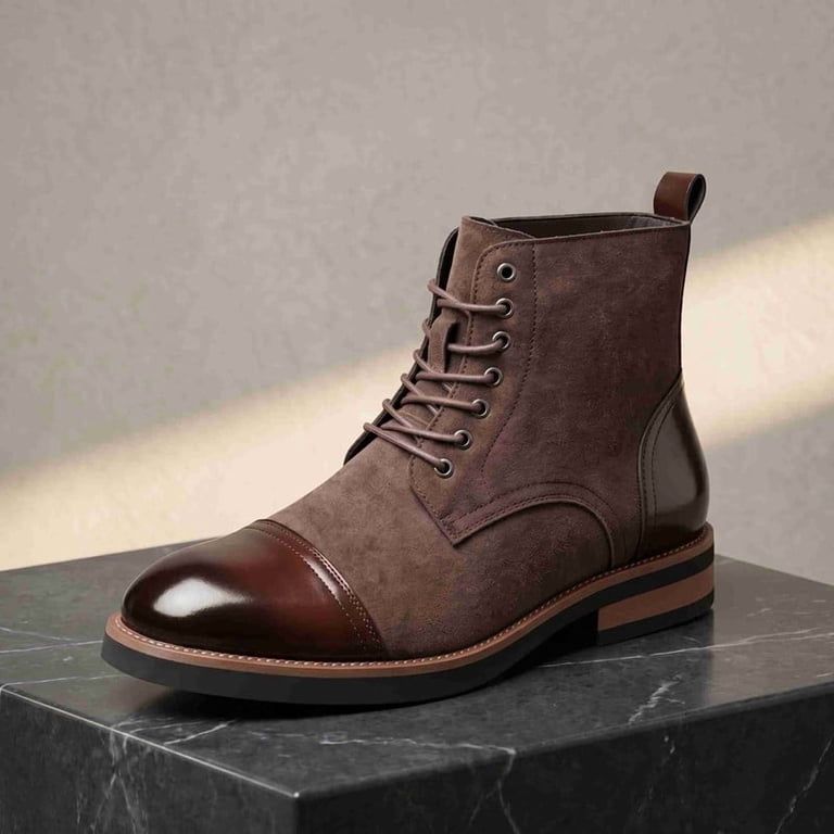 Men\'s Brown Leather Chukka Boots - Classic Lace-Up Comfort s-l400.jpg main image 3