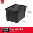 thumbnail image 2 of 20 Gallon Lockable Storage Bins with Lids, 6 Pack - Made in USA, Heavy Duty, Stackable Containers, Garage Organizing Bins Moving Tubs, Rugged Sturdy Equipment Utility Box - Black, 2 of 4