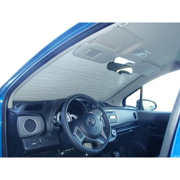 HeatShield, The Original Windshield Sun Shade, Custom-Fit for Toyota Yaris Sedan 2012, 2013, 2014, 2015, 2016, Silver Series