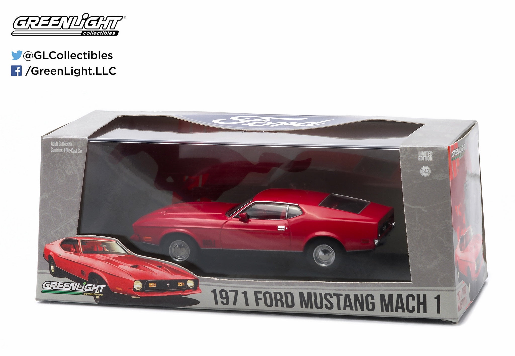 1/43 FORD MUSTANG MACH 1 1971 Red フォード マスタング マッハ1 赤
