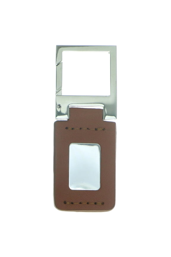 Engravable Lobster-Clasp-Keychain Brown/Silver-Tone