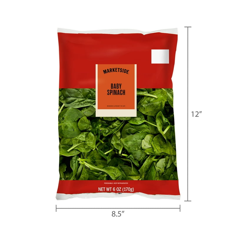 Marketside Fresh Baby Spinach, 6 oz Bag, Fresh