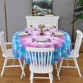 thumbnail image 2 of Colorful Tie Dye Mandala Pattern Round Tablecloth 60"x60",Wrinkle Wipeable Table Cloth for Kitchen Dining Room Picnic Patio Party, 2 of 6