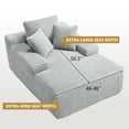 thumbnail image 4 of Newest 67" Chaise Lounge Chair 9.9'' Wide Armrest Indoor Corduroy Oversized Sleeper Sofa for Living Room,Three Soft Pillows Convertible Boneless Sofa Bed, Black, No Assembly Required, 4 of 9