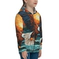 thumbnail image 5 of Xecao Textured Bald Eagle Pattern Zip Up Hoodies for Boys Girls, Sweatshirt with Pockets-Small, 5 of 6