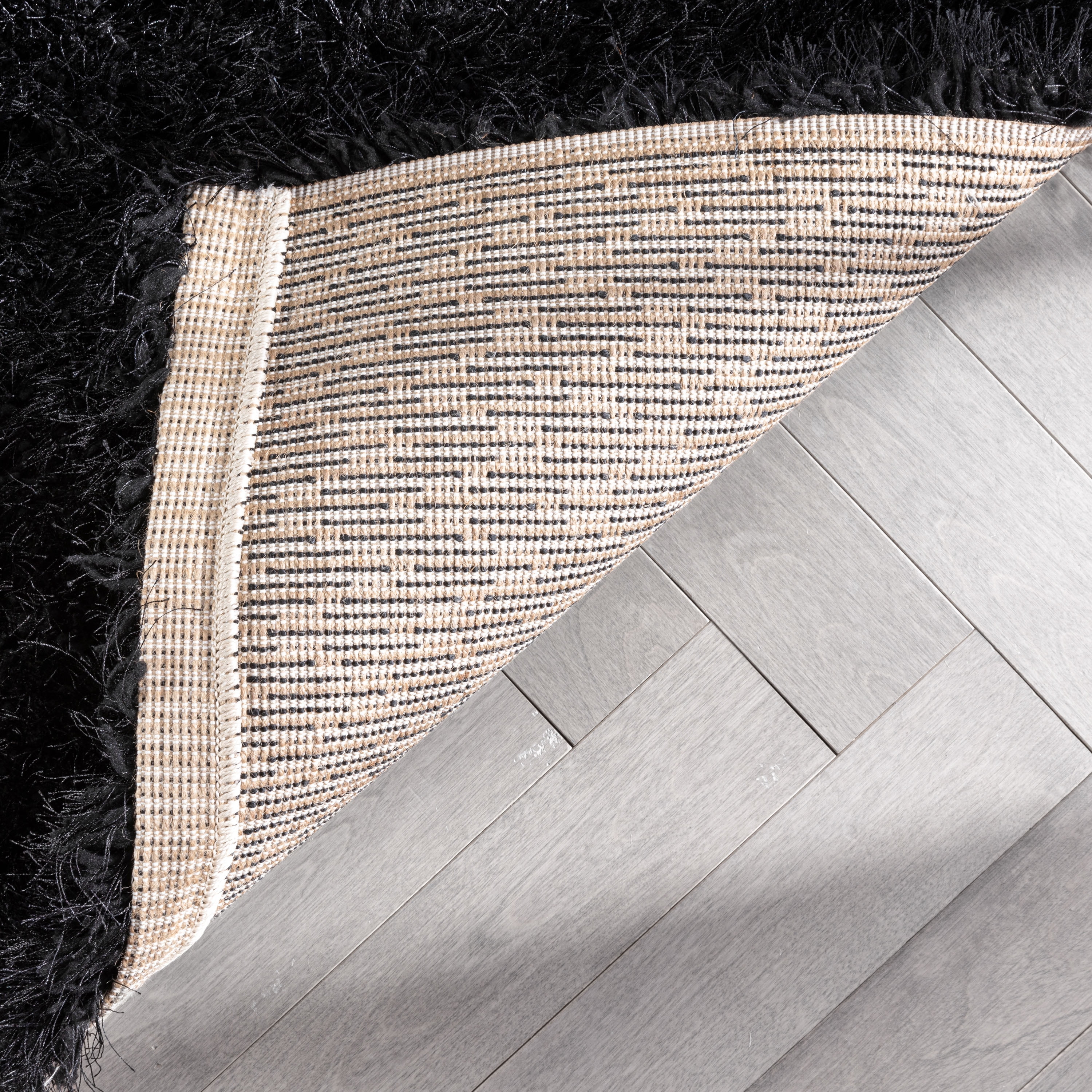 Well Woven Kuki Chie Modern Solid Shag Glam Dark Grey 2'3" x 7'3" Runner Rug