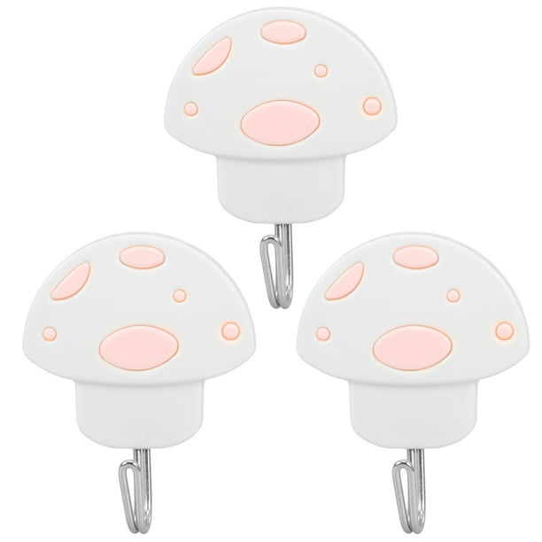 3 ganchos adhesivos de pared de plástico de una sola punta para decoración del hogar, dormitorio y baño (color aleatorio)