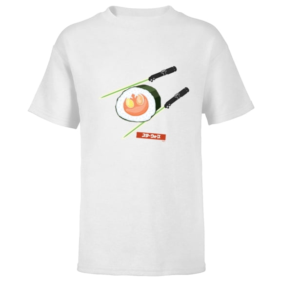 Star Wars Treats Rebel Symbol Sushi & Lightsaber Chopsticks - Short Sleeve T-Shirt for Kids - Customized-White
