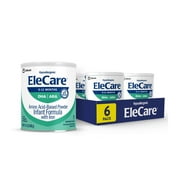 EleCare Hypoallergenic Amino Acid-Based Powder Baby Formula, 14.1-oz Can, Pack of 6